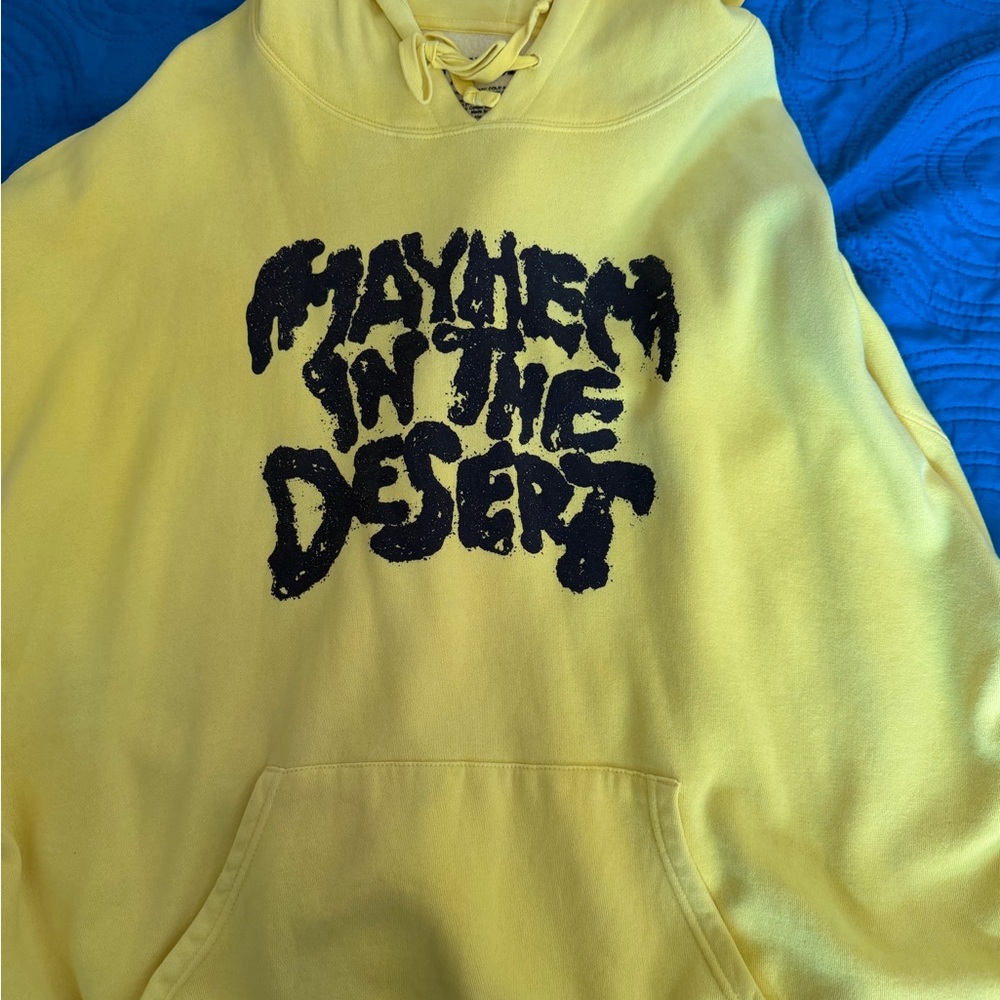 Yellow Hoodie with Black Graphic